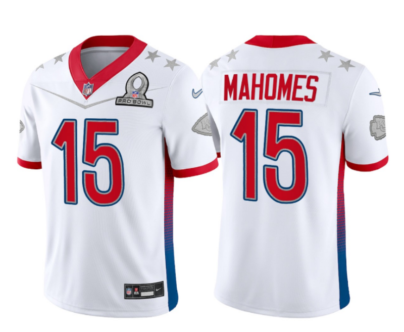 2022 Men Kansas City Chiefs #15 Patrick Mahomes Nike white Pro bowl Limited NFL Jersey->pittsburgh steelers->NFL Jersey